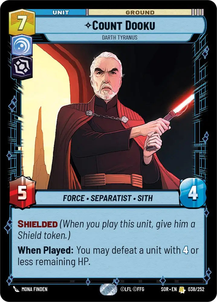 Count Dooku - Darth Tyranus (038/252) [Spark of Rebellion] - Star Wars: Unlimited Single