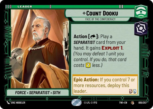 Count Dooku - Face of the Confederacy (005/257) [Twilight of the Republic] - Star Wars: Unlimited Single