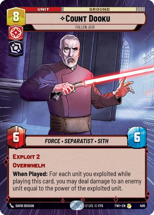 Count Dooku - Fallen Jedi (Hyperspace) (406) [Twilight of the Republic] - Star Wars: Unlimited Single
