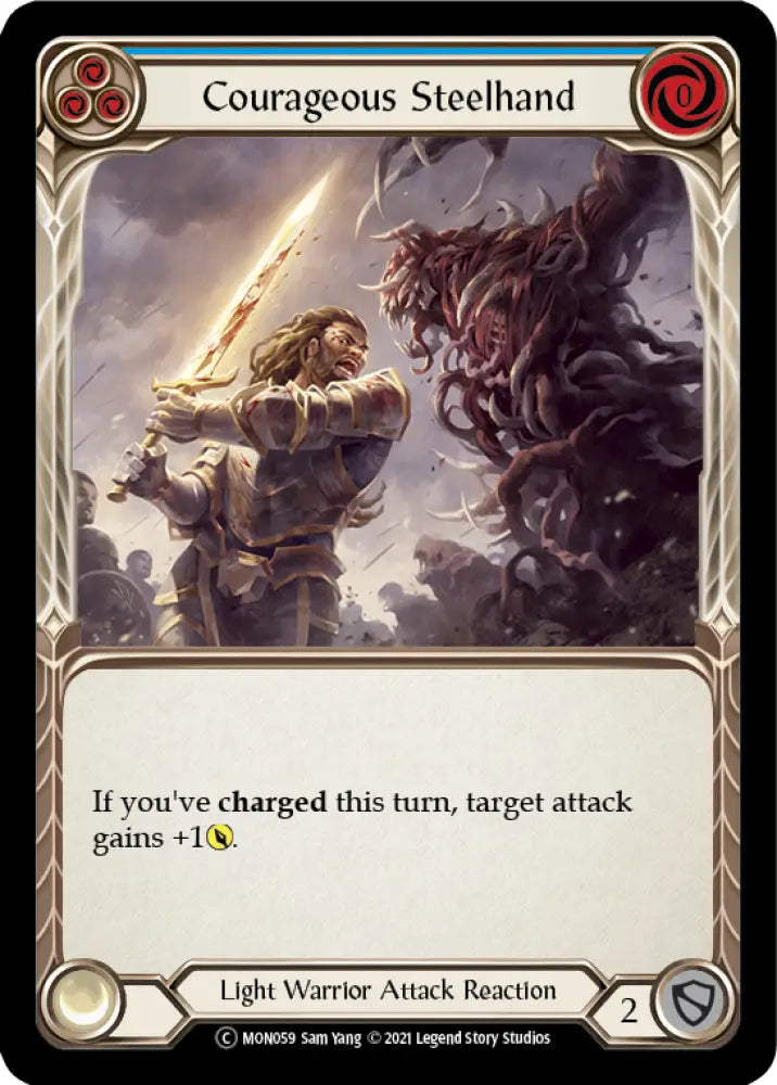 Courageous Steelhand (Blue) [Monarch Unlimited] Unlimited Rainbow Foil - Flesh And Blood Single
