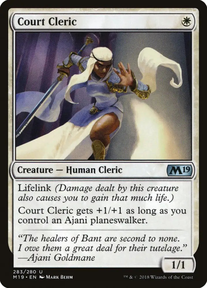 Court Cleric [Core Set 2019] - MTG Single