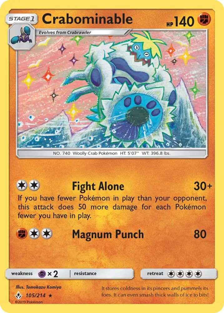 Crabominable (105/214) [Sun & Moon: Unbroken Bonds] - Pokemon Single