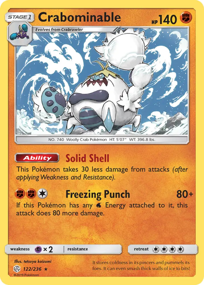 Crabominable (122/236) [Sun & Moon: Cosmic Eclipse] - Pokemon Single