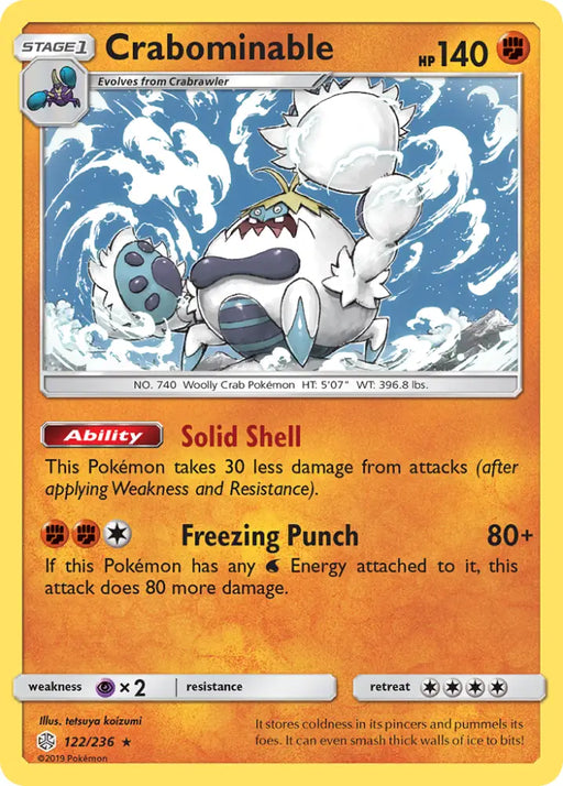 Crabominable (122/236) [Sun & Moon: Cosmic Eclipse] - Pokemon Single