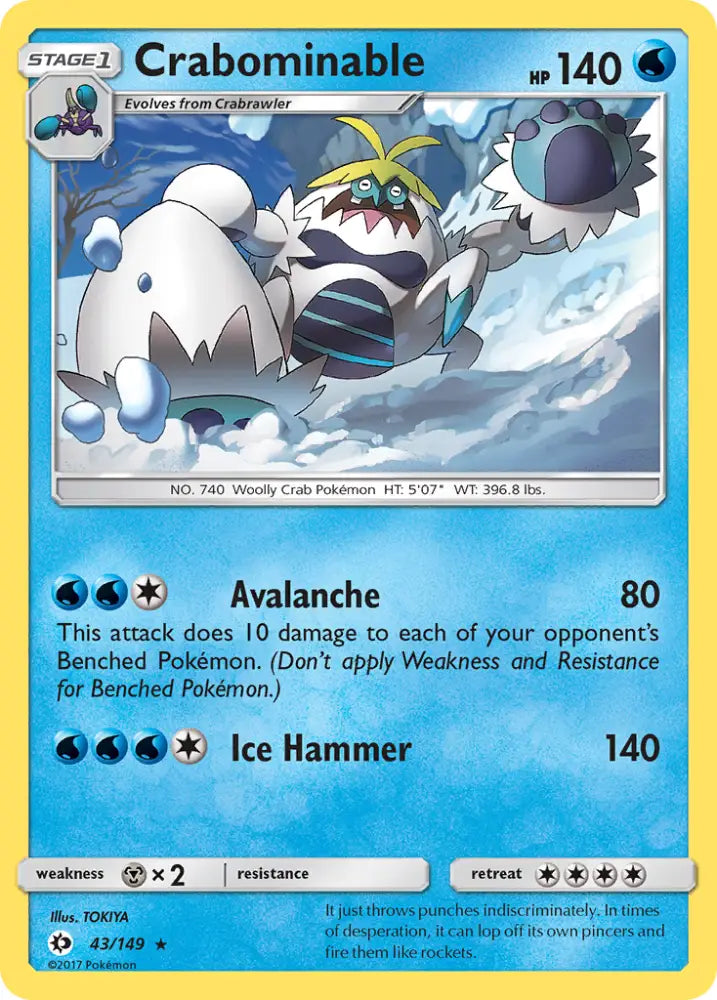 Crabominable (43/149) [Sun & Moon: Base Set] - Pokemon Single