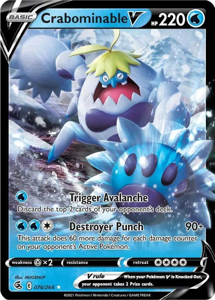 Crabominable V (076/264) [Sword & Shield: Fusion Strike] - Pokemon Single