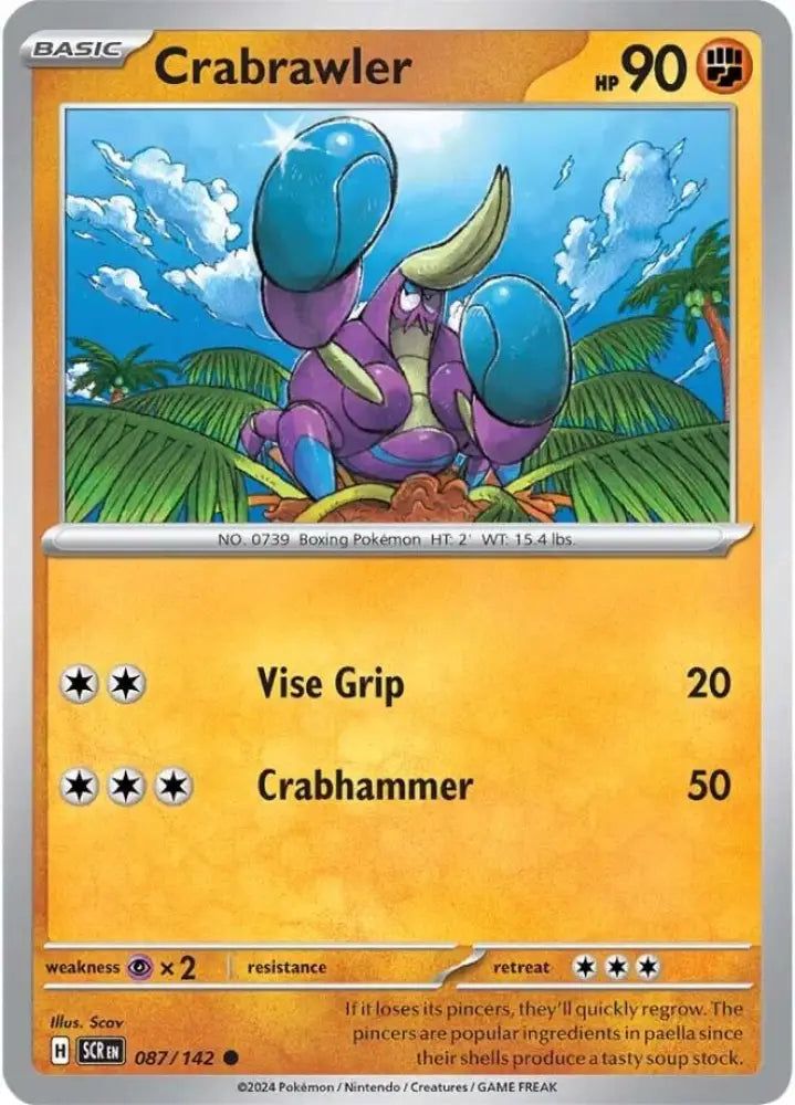 Crabrawler (087/142) [Scarlet & Violet: Stellar Crown] - Pokemon Single