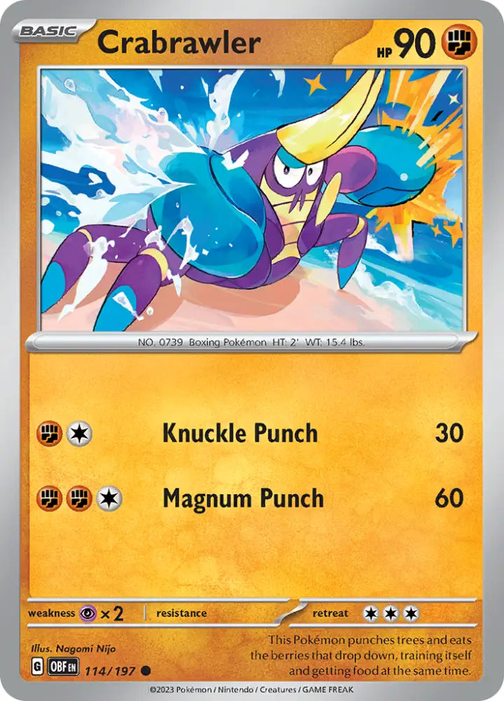 Crabrawler (114/197) [Scarlet & Violet: Obsidian Flames] - Pokemon Single