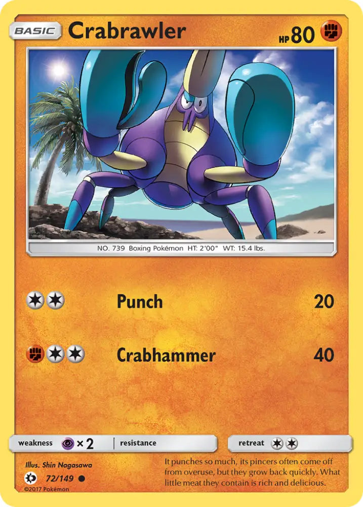 Crabrawler (72/149) [Sun & Moon: Base Set] - Pokemon Single
