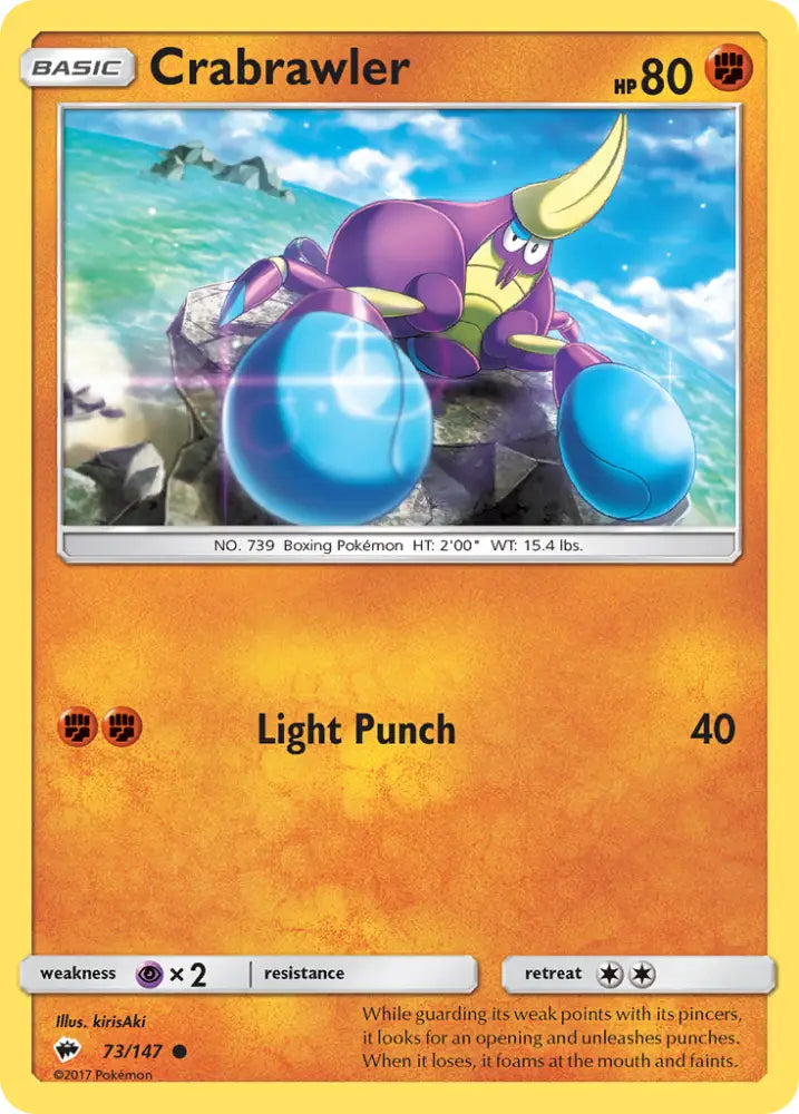 Crabrawler (73/147) [Sun & Moon: Burning Shadows] - Pokemon Single