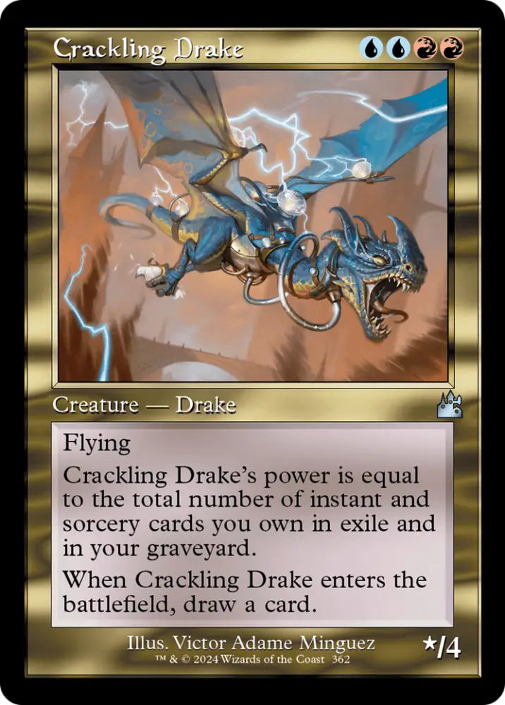 Crackling Drake (Retro Frame) [Ravnica Remastered] - MTG Single