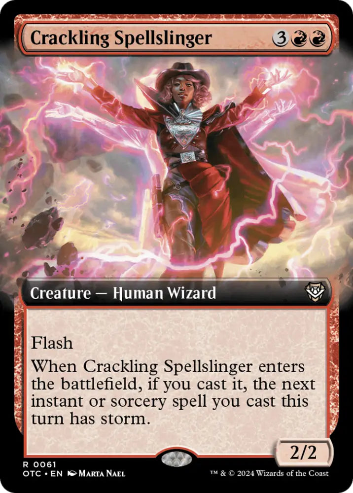Crackling Spellslinger (Extended Art) [Outlaws of Thunder Junction Commander] - MTG Single