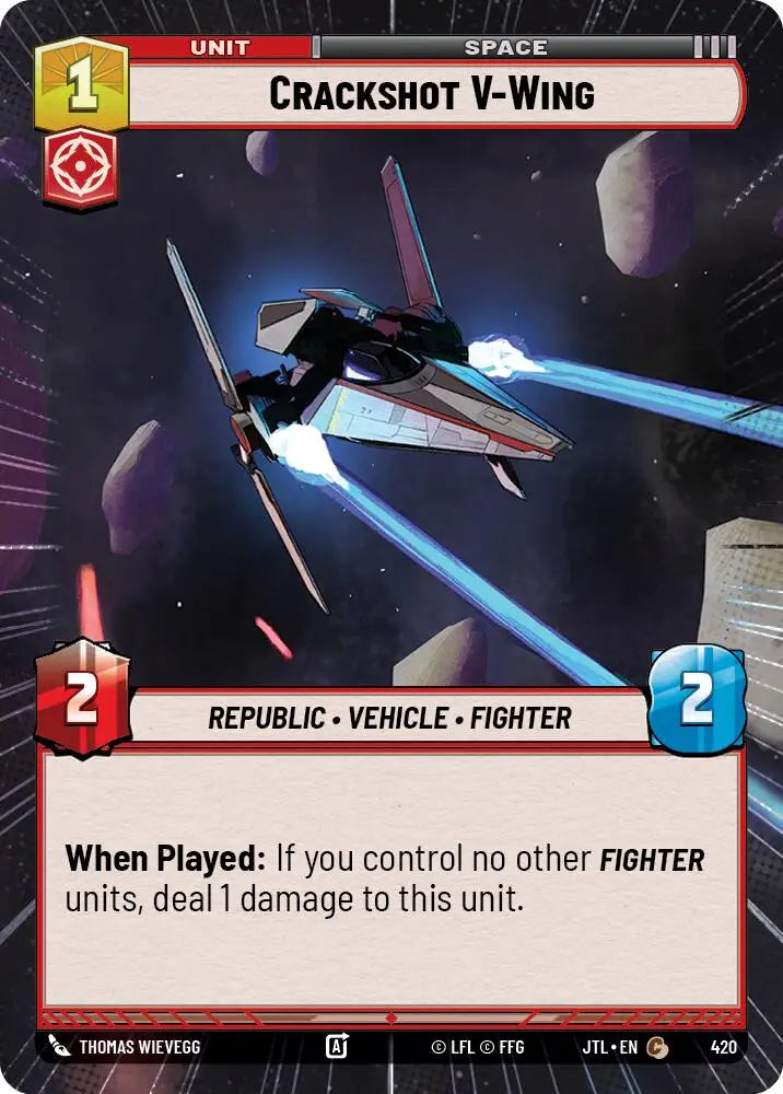 Crackshot V-Wing (Hyperspace) (420) [Jump to Lightspeed] - Star Wars: Unlimited Single