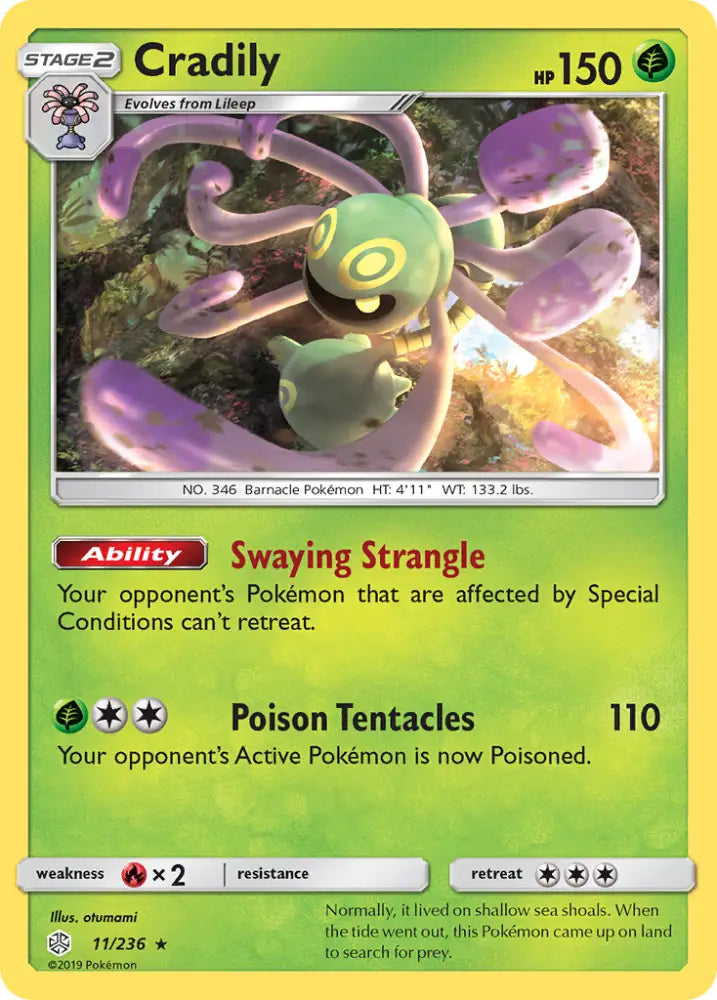 Cradily (11/236) [Sun & Moon: Cosmic Eclipse] - Pokemon Single