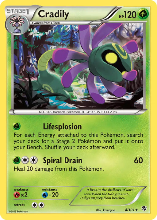 Cradily (4/101) [Black & White: Plasma Blast] - Pokemon Single