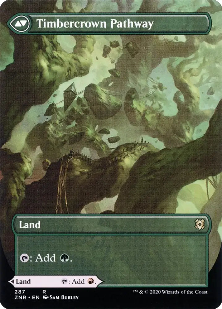 Cragcrown Pathway // Timbercrown Pathway (Borderless Alternate Art) [Zendikar Rising] - MTG Single