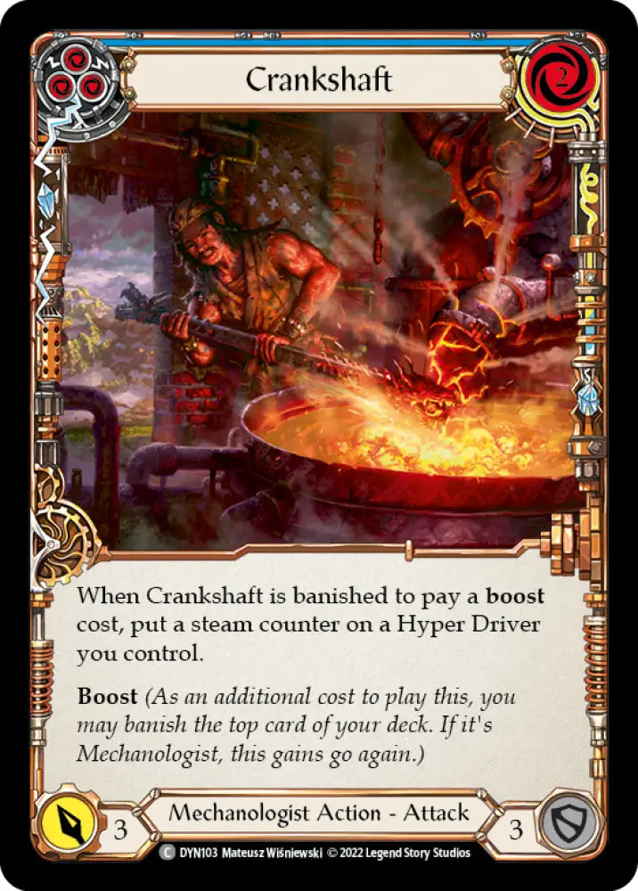 Crankshaft (Blue) [Dynasty] Rainbow Foil - Flesh And Blood Single