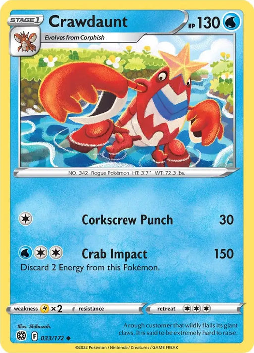 Crawdaunt (033/172) [Sword & Shield: Brilliant Stars] - Pokemon Single