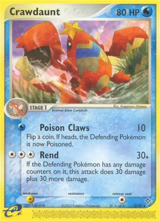 Crawdaunt (13/97) [EX: Dragon] - Pokemon Single
