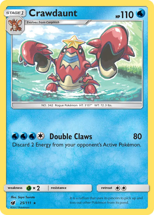 Crawdaunt (25/111) [Sun & Moon: Crimson Invasion] - Pokemon Single