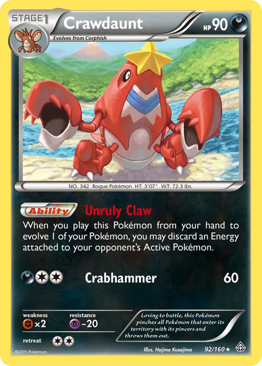 Crawdaunt (92/160) [XY: Primal Clash] - Pokemon Single