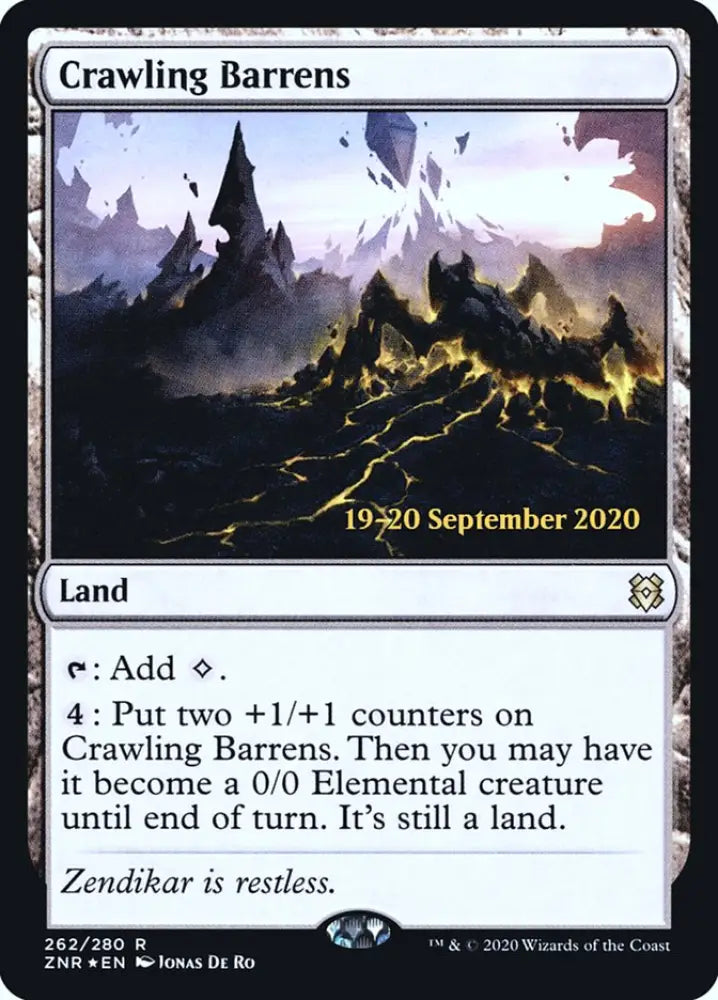 Crawling Barrens [Zendikar Rising Prerelease Promos] - MTG Single