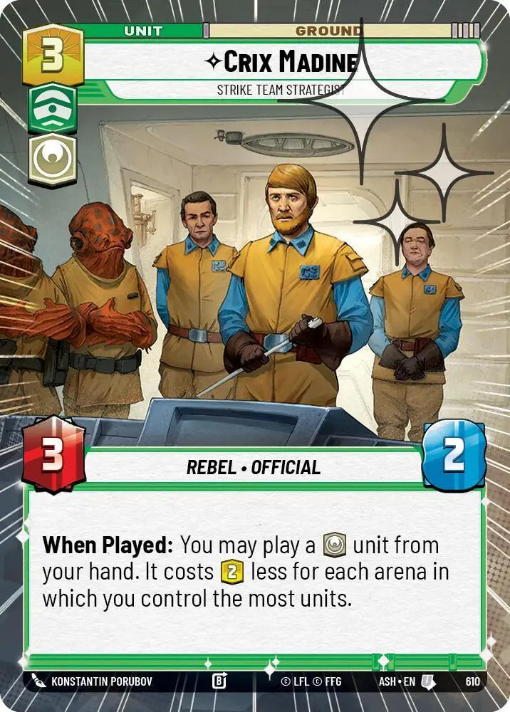 Crix Madine - Strike Team Strategist (Hyperspace Foil) (610) [Ashes of the Empire]