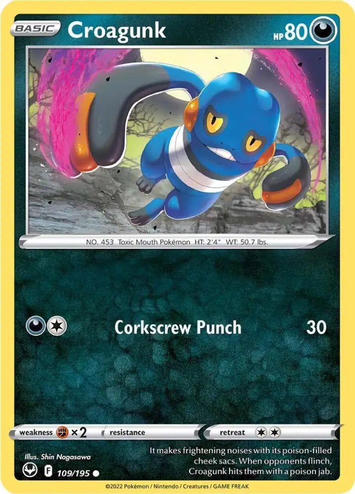 Croagunk (109/195) [Sword & Shield: Silver Tempest] - Pokemon Single