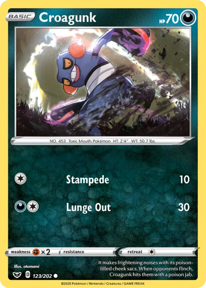 Croagunk (123/202) [Sword & Shield: Base Set] - Pokemon Single
