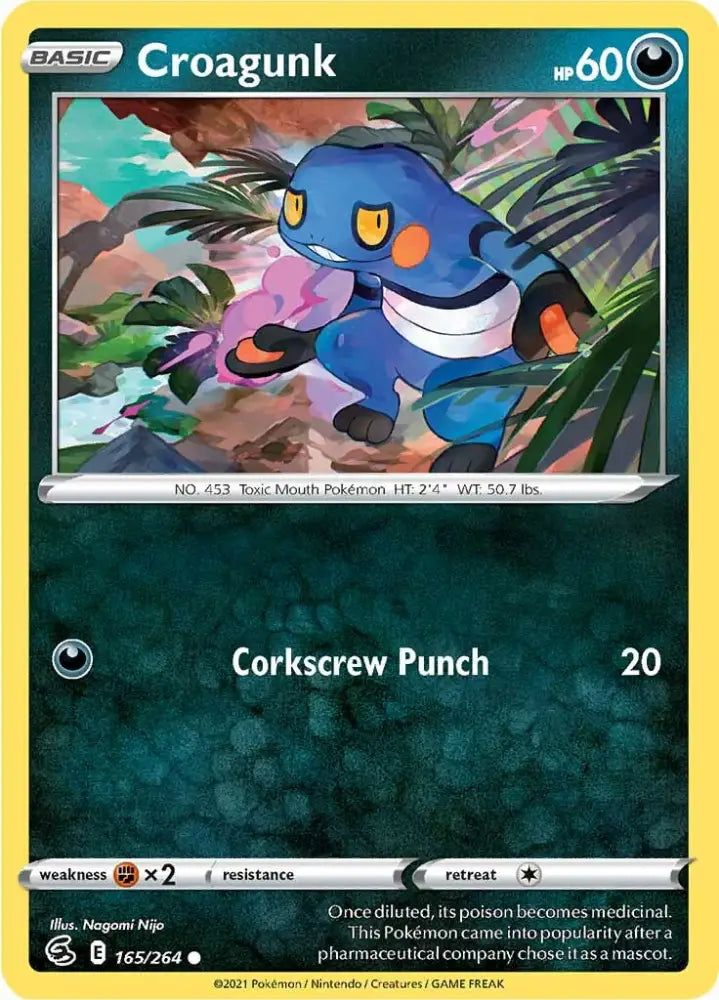 Croagunk (165/264) [Sword & Shield: Fusion Strike] - Pokemon Single