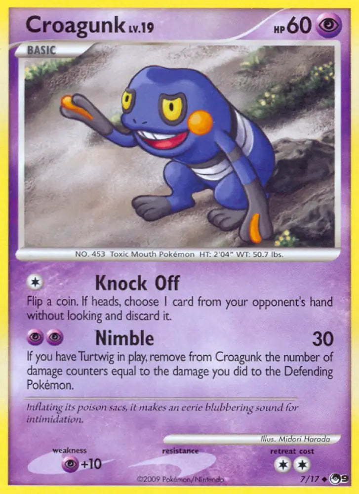 Croagunk (7/17) [POP Series 9] - Pokemon Single