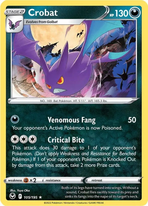 Crobat (105/195) [Sword & Shield: Silver Tempest] - Pokemon Single