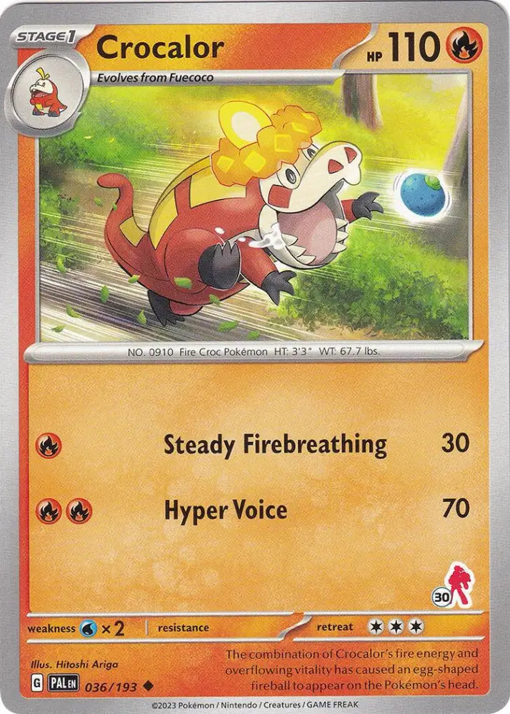 Crocalor (036/193) (Armarouge Stamp #30) [Battle Academy 2024] - Pokemon Single