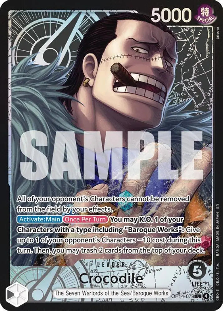 Crocodile - OP14-079 (Alternate Art) [The Azure Sea's Seven]