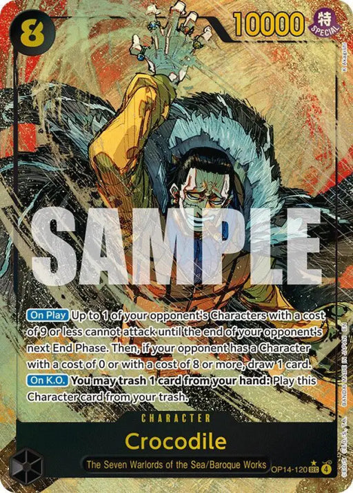 Crocodile - OP14-120 (Alternate Art) [The Azure Sea's Seven]