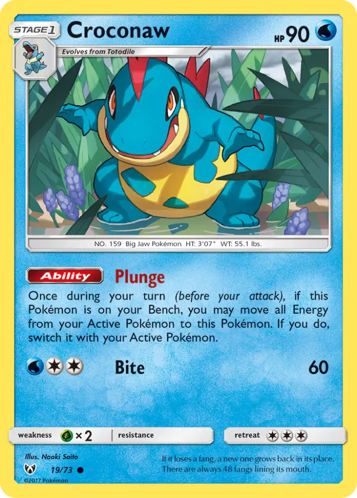 Croconaw (19/73) [Sun & Moon: Shining Legends] - Pokemon Single