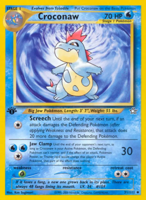 Croconaw (31/111) [Neo Genesis 1st Edition] - Pokemon Single