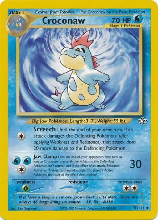 Croconaw (31/111) [Neo Genesis Unlimited] - Pokemon Single