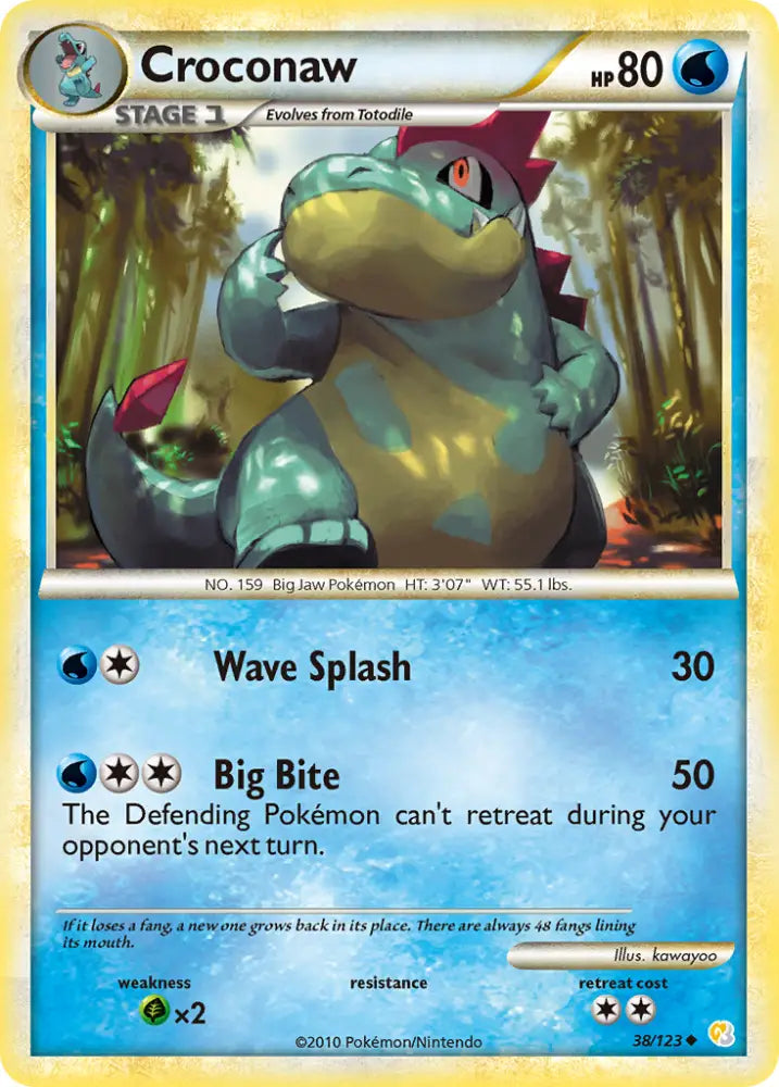 Croconaw (38/123) [HeartGold & SoulSilver: Base Set] - Pokemon Single