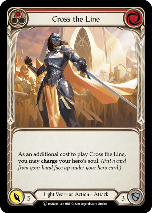 Cross the Line (Red) [Monarch Unlimited] Unlimited Rainbow Foil - Flesh And Blood Single