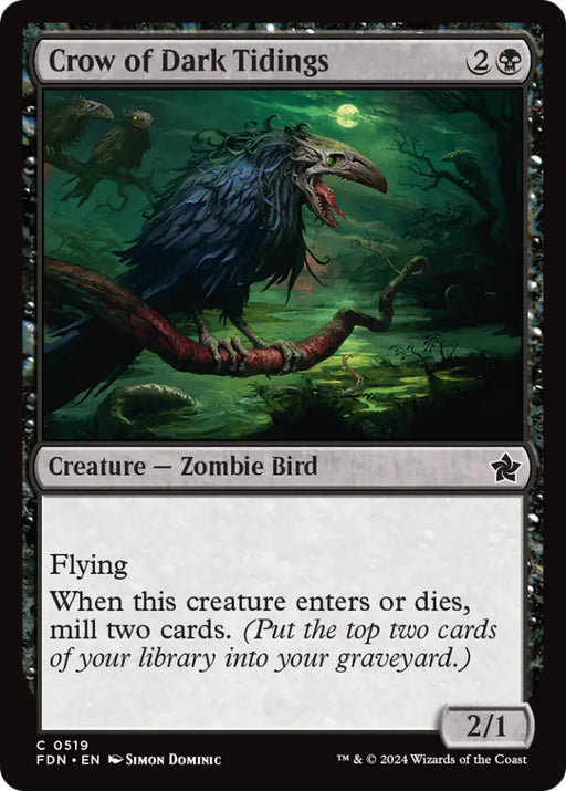 Crow of Dark Tidings [Foundations] - MTG Single