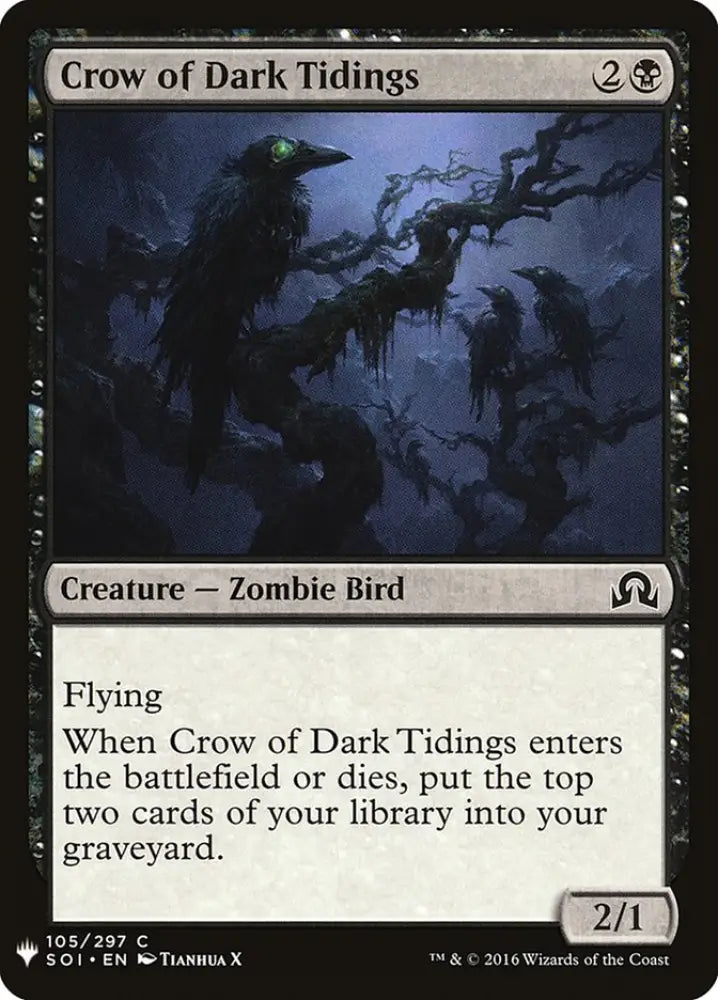 Crow of Dark Tidings [Mystery Booster] - MTG Single
