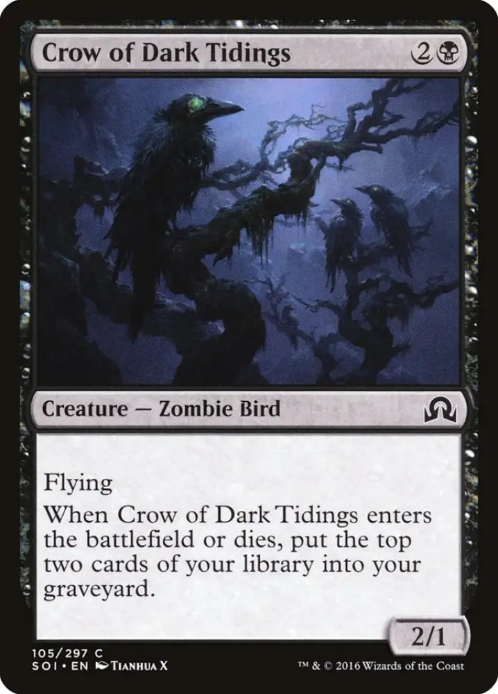 Crow of Dark Tidings [Shadows over Innistrad] - MTG Single