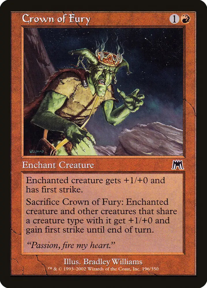 Crown of Fury [Onslaught] - MTG Single