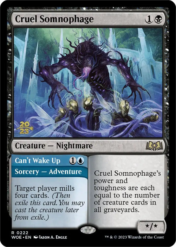 Cruel Somnophage // Can’t Wake Up (Promo Pack) [Wilds of Eldraine Promos] - MTG Single