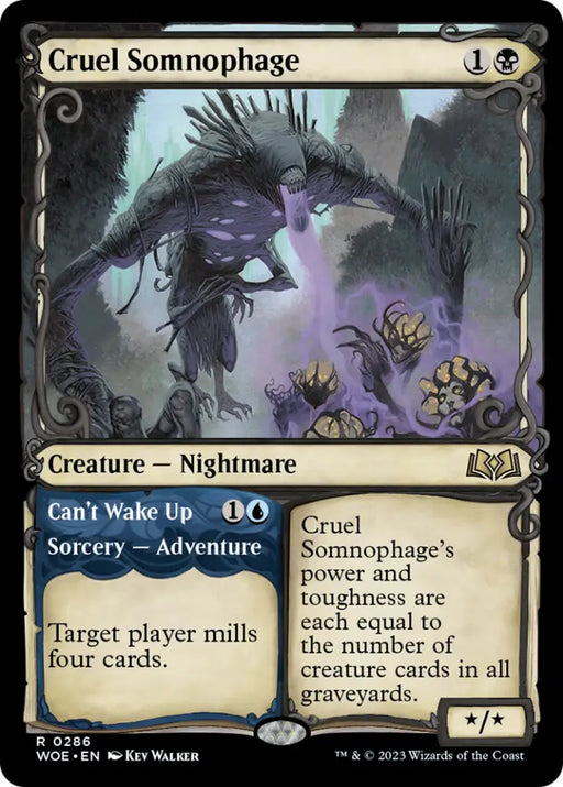 Cruel Somnophage // Can’t Wake Up (Showcase) [Wilds of Eldraine] - MTG Single
