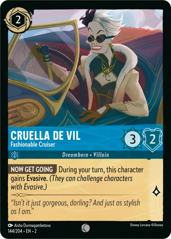 Cruella De Vil - Fashionable Cruiser (144/204) [Rise of the Floodborn] - Lorcana Single