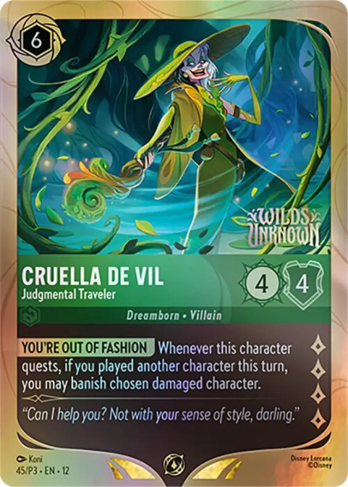 Cruella De Vil - Judgmental Traveler (45) [Disney Lorcana Promo Cards]
