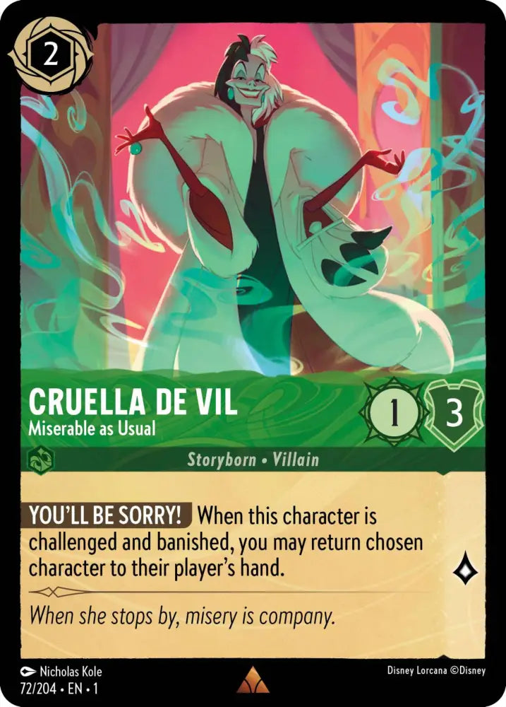 Cruella de Vil - Miserable as Usual (72/204) [The First Chapter] - Lorcana Single