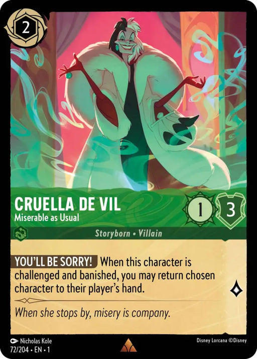 Cruella de Vil - Miserable as Usual (72/204) [The First Chapter] - Lorcana Single